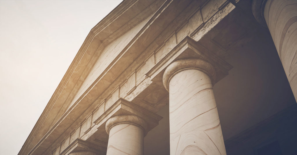 Pillars of a federal government building.