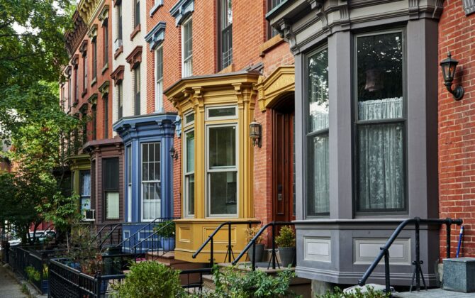 Street view of homes.