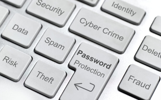 Cyber crime computer keyboard.