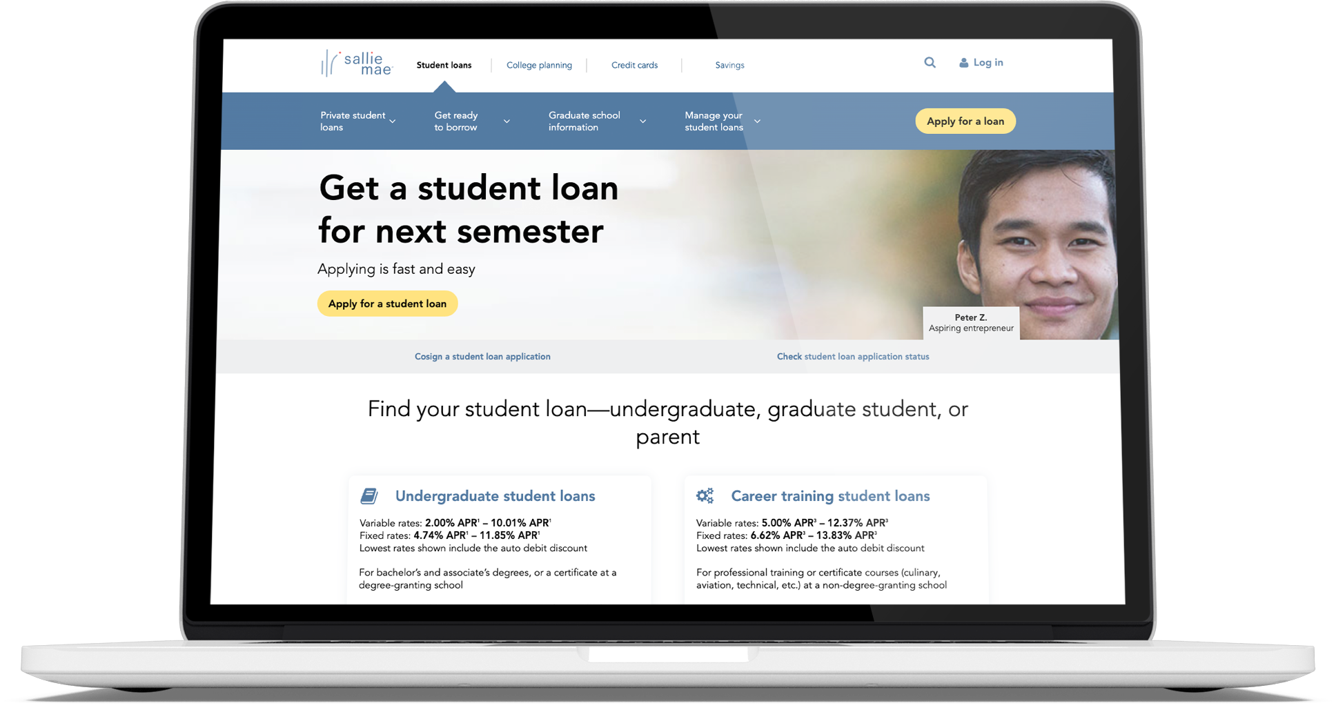 Private student loans example image - Sallie Mae
