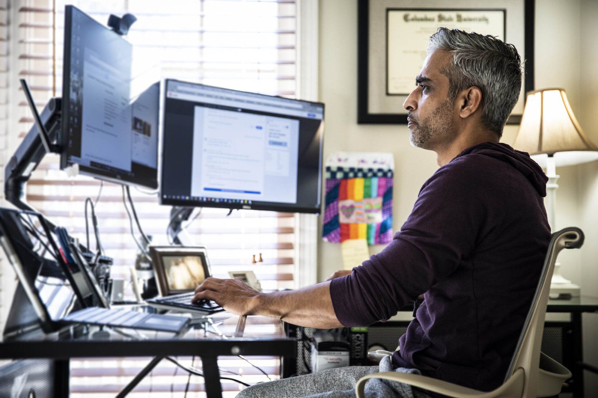 Man working in home office