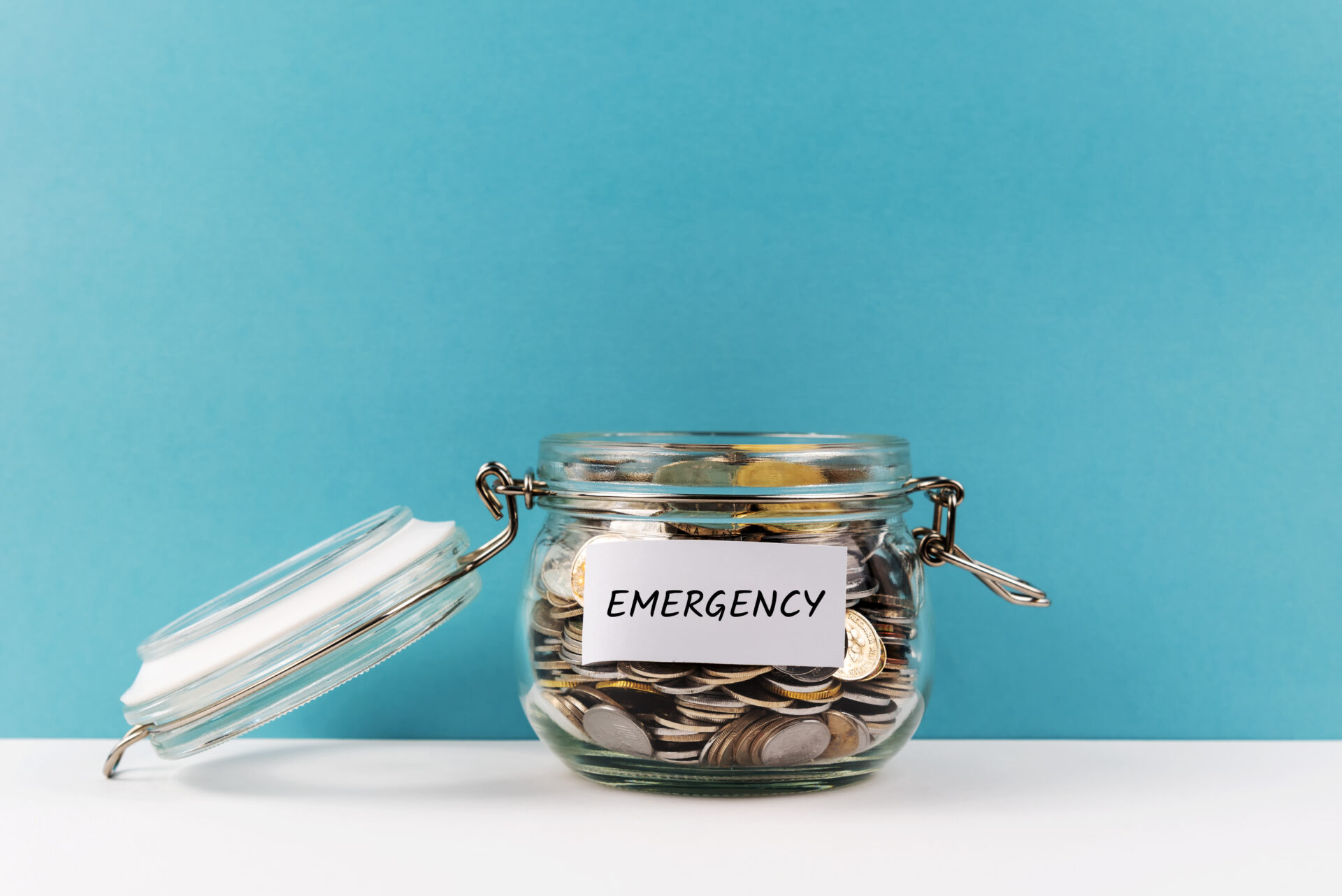 Emergency fund coin jar.