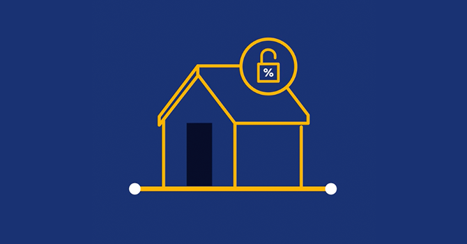 Icon depicting a mortgage lock