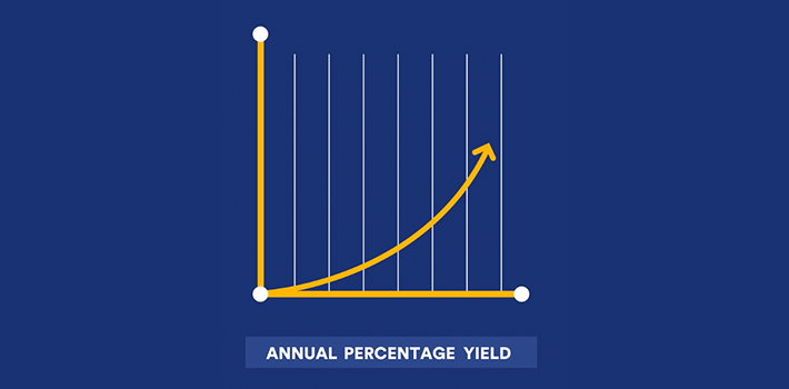 Illustration depicting a chart and annual percentage yield