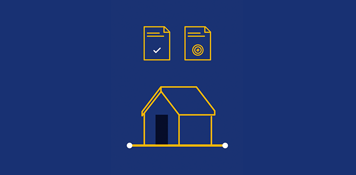 Icon depicting a home and bills