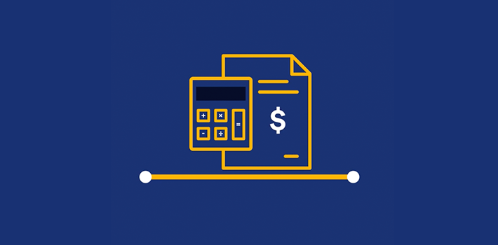 Icon depicting a calculator and a bill