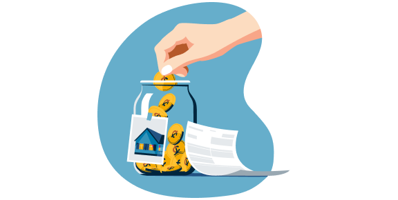 Icon depicting a jar for savings