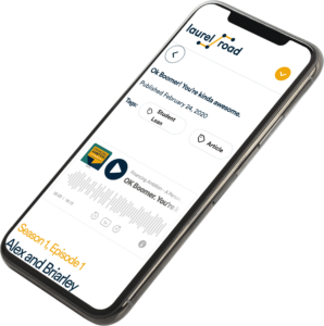 Image of phone playing Financing Ambition podcast